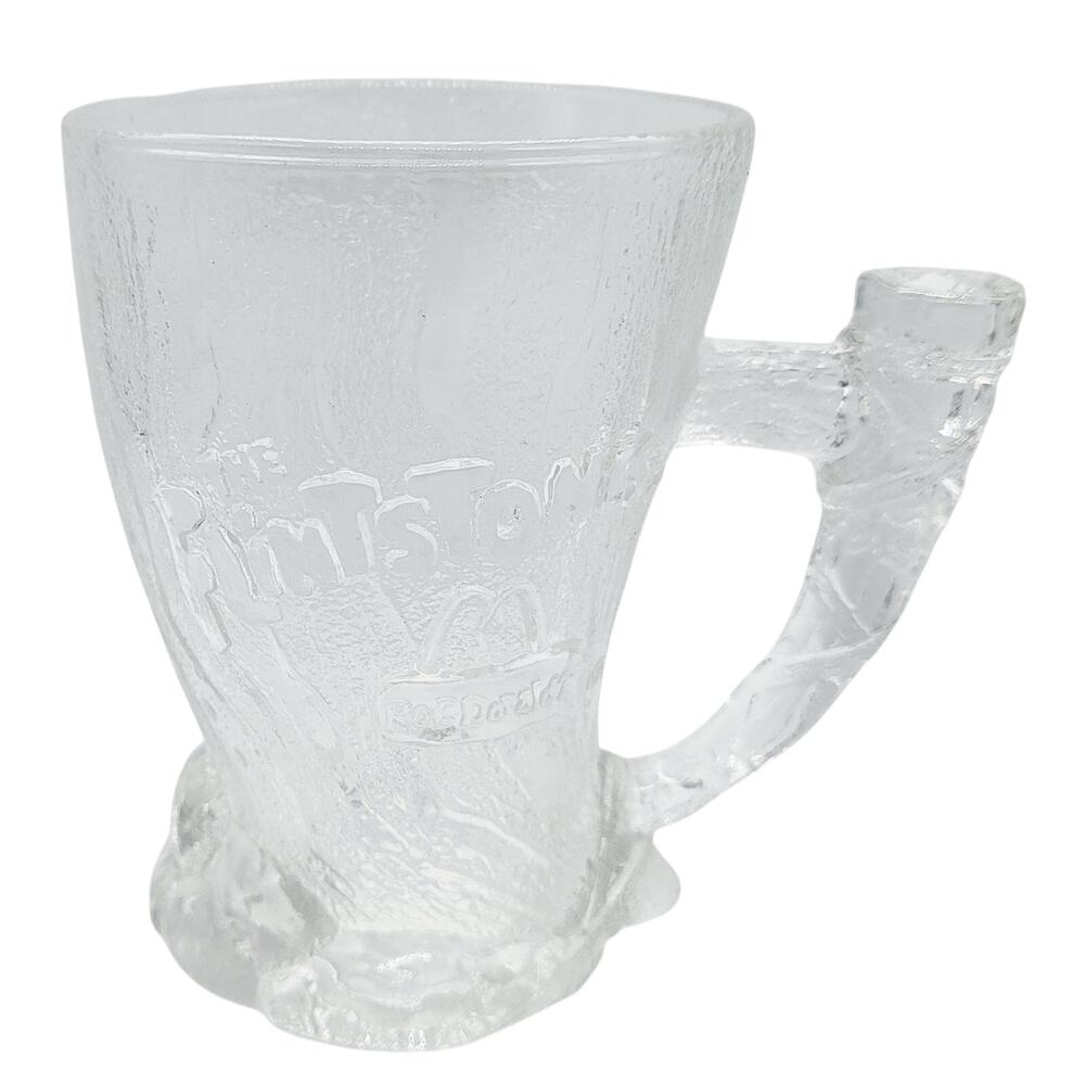 Vtg 1993 McDonald's The Flintstones MAMMOTH Glass Mug Collectible Made in France
